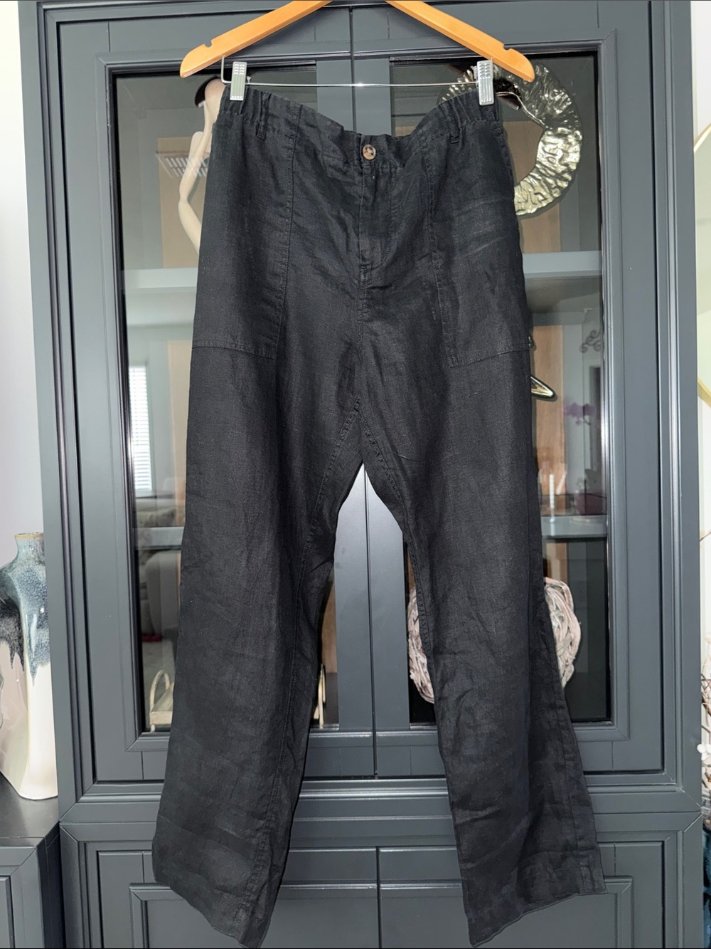 Part Two Black Wide-Leg Linen Pants - Women
